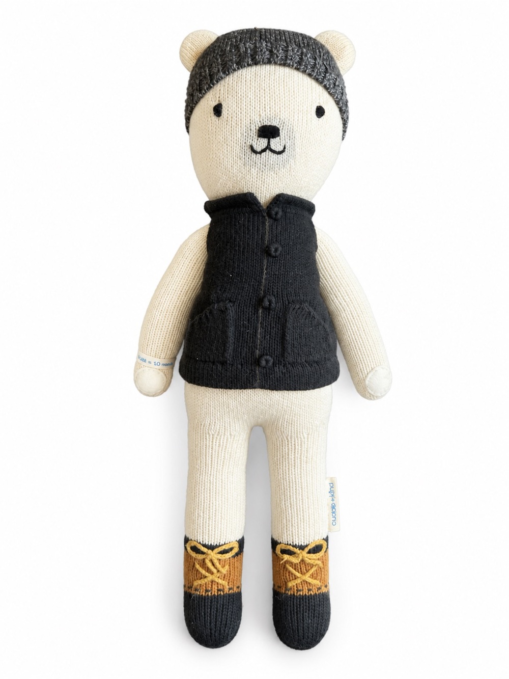 Cuddle + Kind Hand-Knit “Hudson the Polar Bear” Plush Toy Peru 100% Cotton 20”